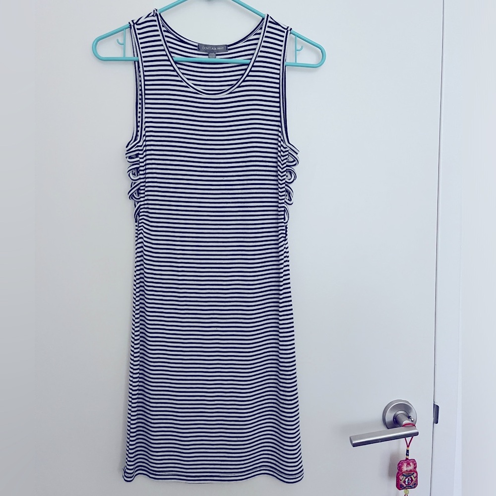 Black and White Stripe Soft Bandage Dress